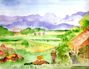 Watercolour Journal Plein Air Jim Coutts Centre, Nanton, AB 8.5x11” approximately Watercolour Plein Air AB 8.5x11"